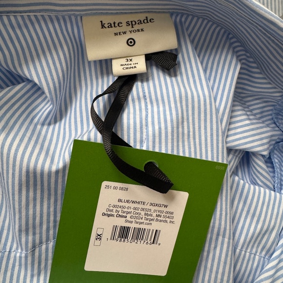 Kate Spade x Target Women’s Ribbon Midi Short Sleeve Shirtdress 3X Plus Size - Picture 4 of 4